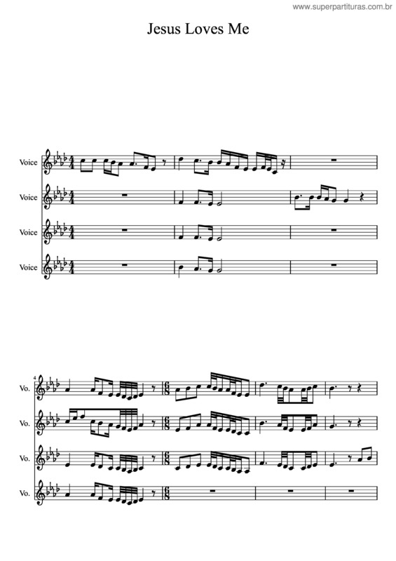 Partitura da música Jesus Loves Me v.6