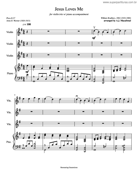 Partitura da música Jesus Loves Me v.7