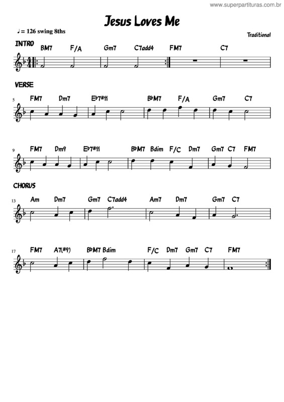 Partitura da música Jesus Loves Me v.8