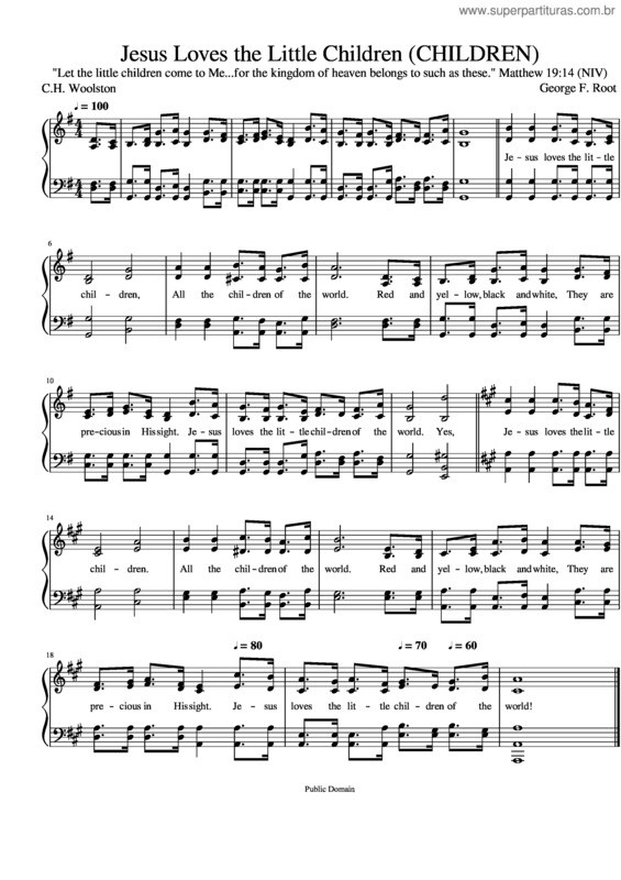 Partitura da música Jesus Loves The Little Children v.4