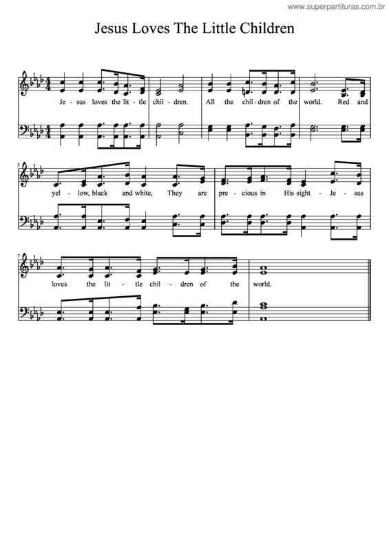 Partitura da música Jesus Loves The Little Children