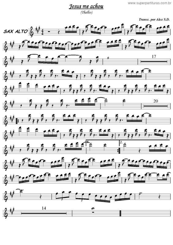 Partitura da música Jesus Me Achou v.3