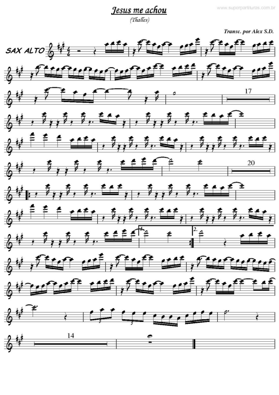 Partitura da música Jesus me Achou