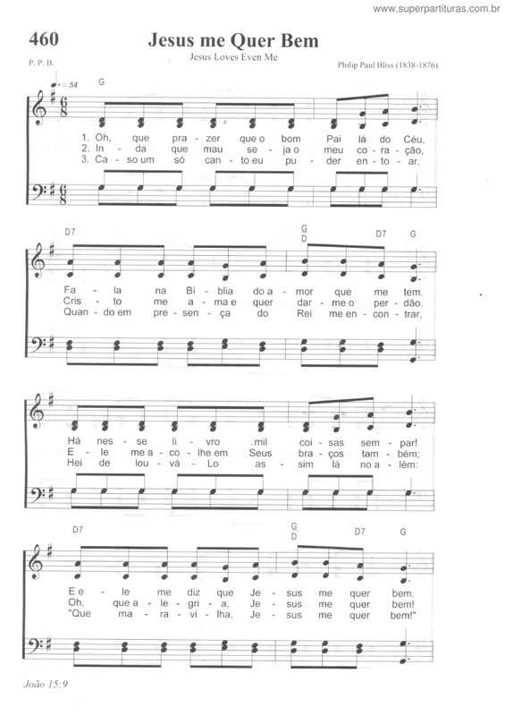 Partitura da música Jesus Me Quer Bem