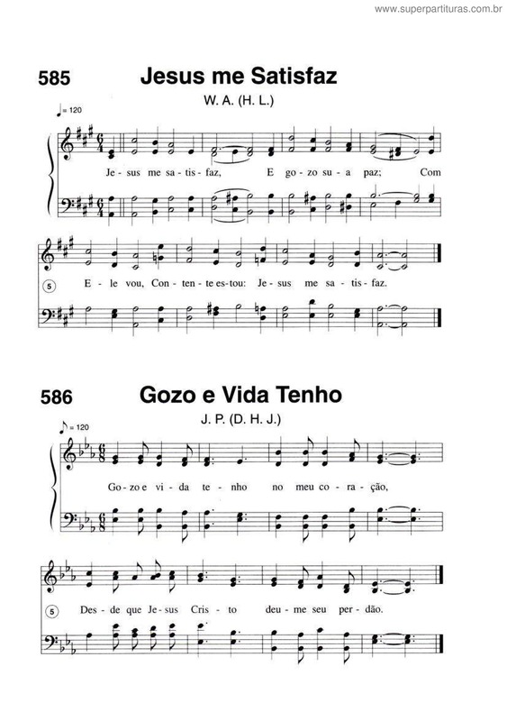 Partitura da música Jesus Me Satisfaz E Gozo E Vida Tenho