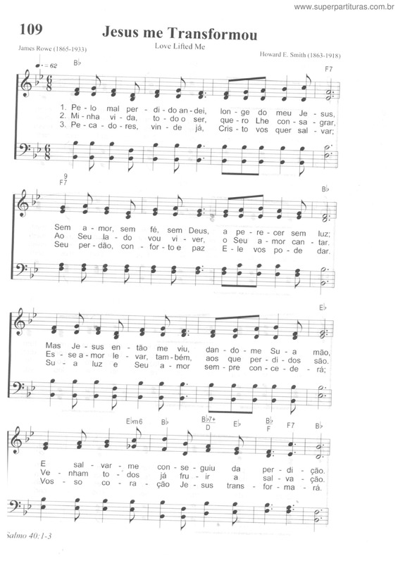 Partitura da música Jesus Me Transformou v.2