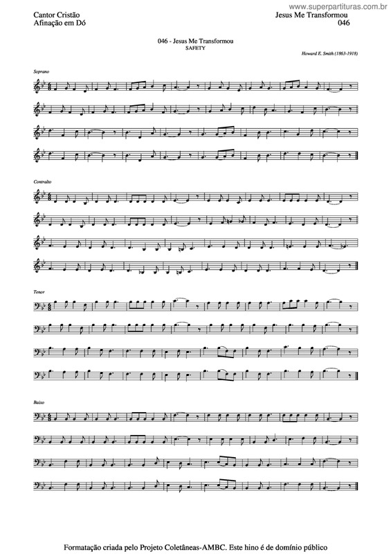 Partitura da música Jesus Me Transformou v.4