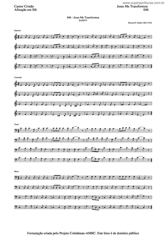 Partitura da música Jesus Me Transformou v.5