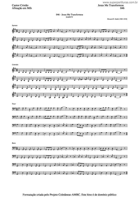 Partitura da música Jesus Me Transformou v.6