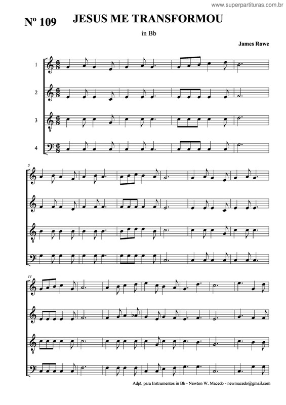 Partitura da música Jesus Me Transformou v.7