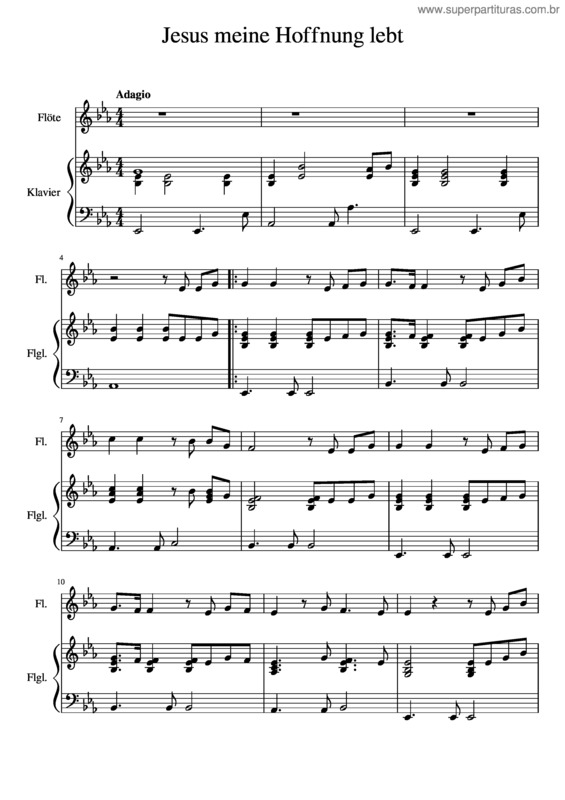 Partitura da música Jesus Meine Hoffnung Lebt