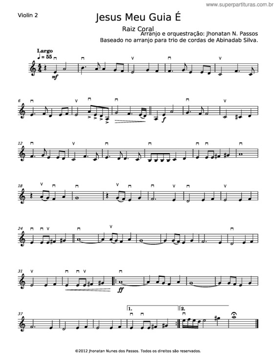 Partitura da música Jesus Meu Guia É – Misc Praise Songs v.2