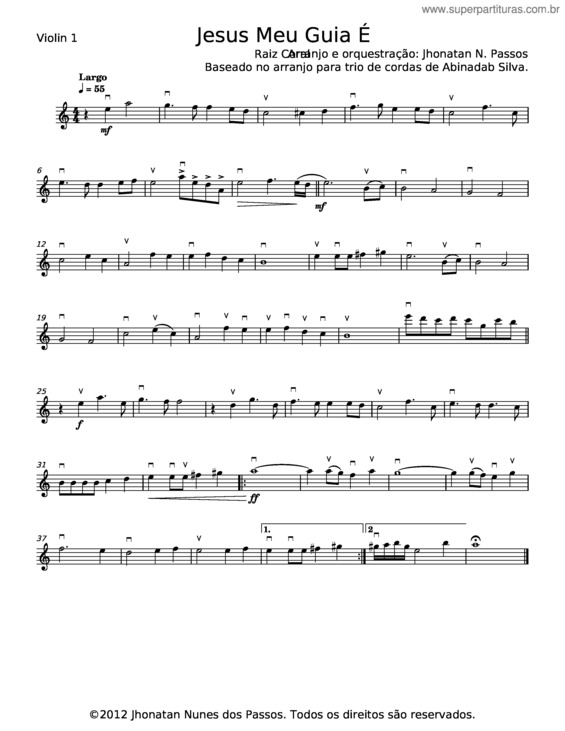 Partitura da música Jesus Meu Guia É – Misc Praise Songs