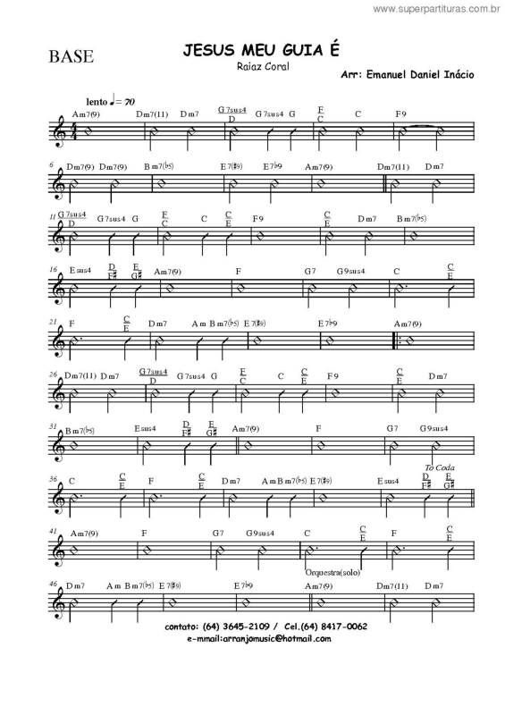 Partitura da música Jesus Meu Guia É