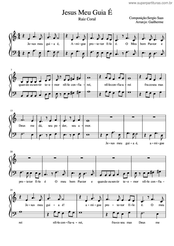 Partitura da música Jesus Meu Guia