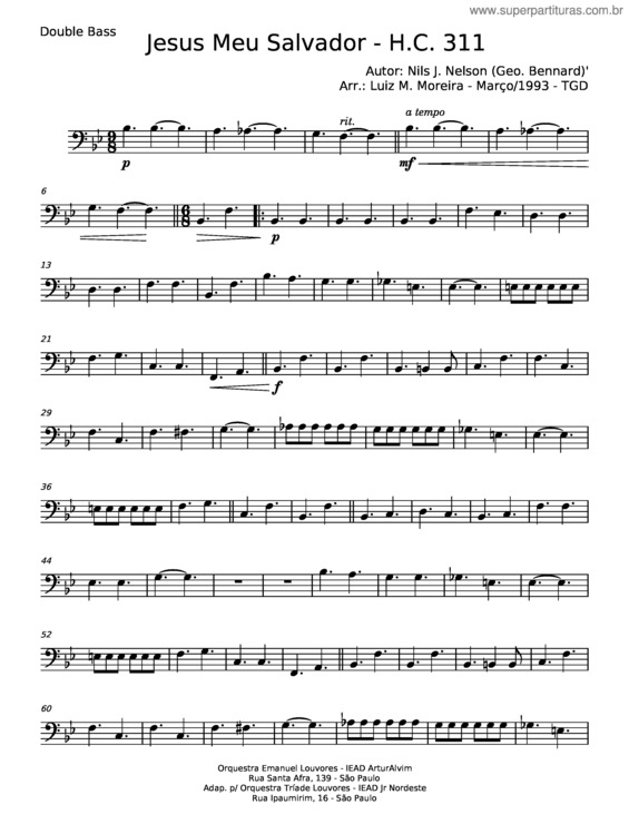 Partitura da música Jesus Meu Salvador – Nils J Nelson v.13