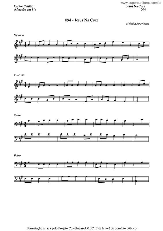 Partitura da música Jesus Na Cruz v.3