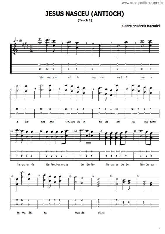 Partitura da música Jesus Nasceu