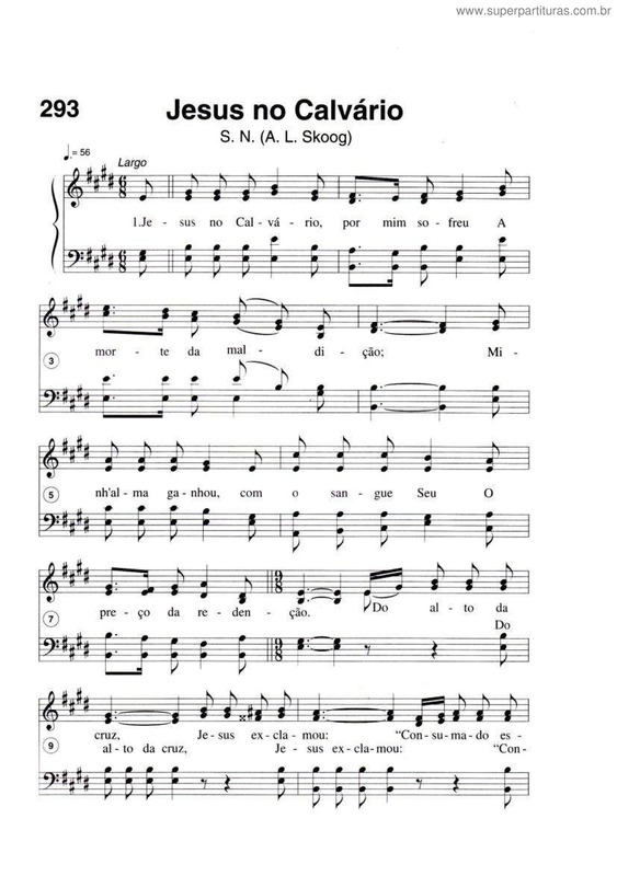 Partitura da música Jesus No Calvário