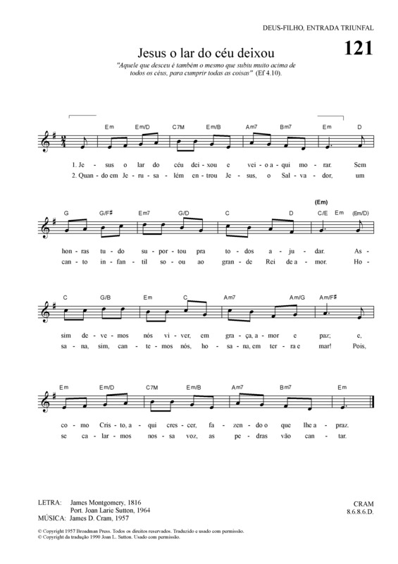 Partitura da música Jesus O Lar Do Céu Deixou