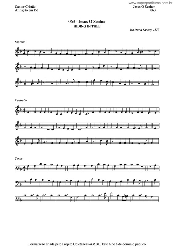 Partitura da música Jesus O Senhor