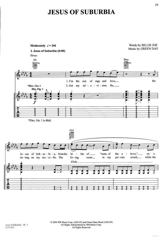 Partitura da música Jesus Of Suburbia v.2