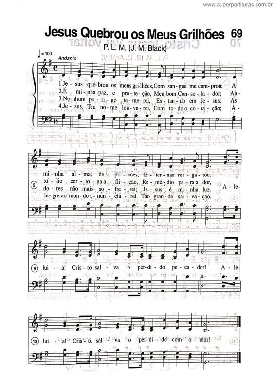Partitura da música Jesus Quebrou Os Meus Grilhões v.2