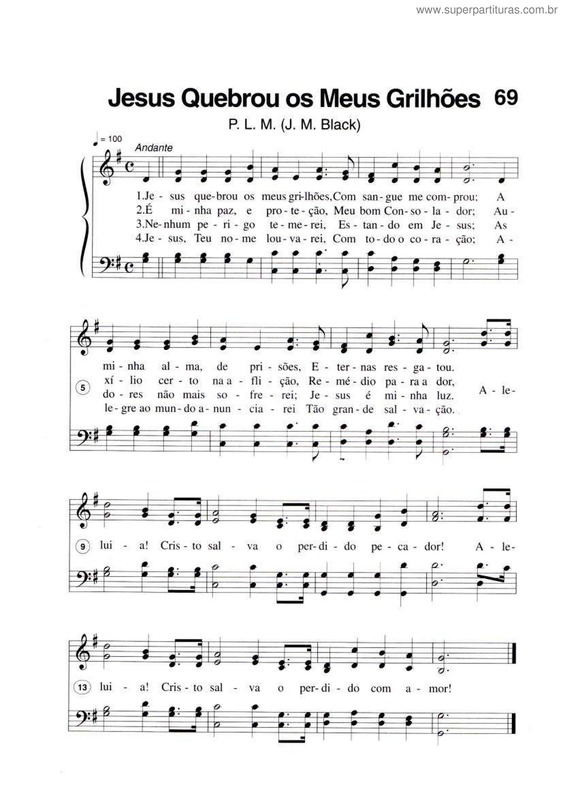 Partitura da música Jesus Quebrou Os Meus Grilhões