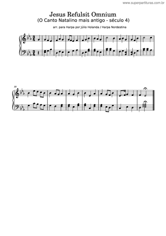 Partitura da música Jesus Refulsit Omnium