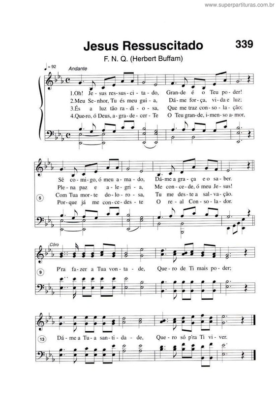 Partitura da música Jesus Ressuscitado v.3