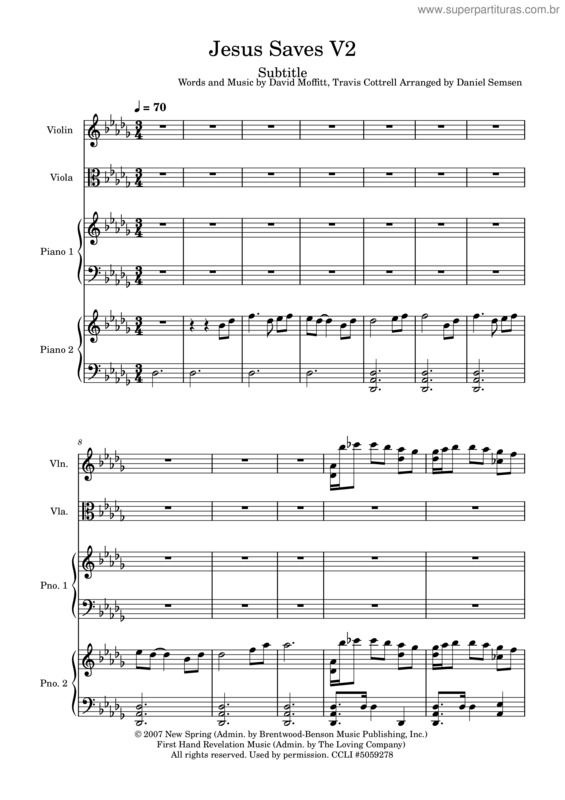 Partitura da música Jesus Saves – Travis Cottrell Jesus Saves – V2