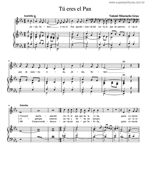 Partitura da música Jesus Señor 27 Tú Eres El Pan