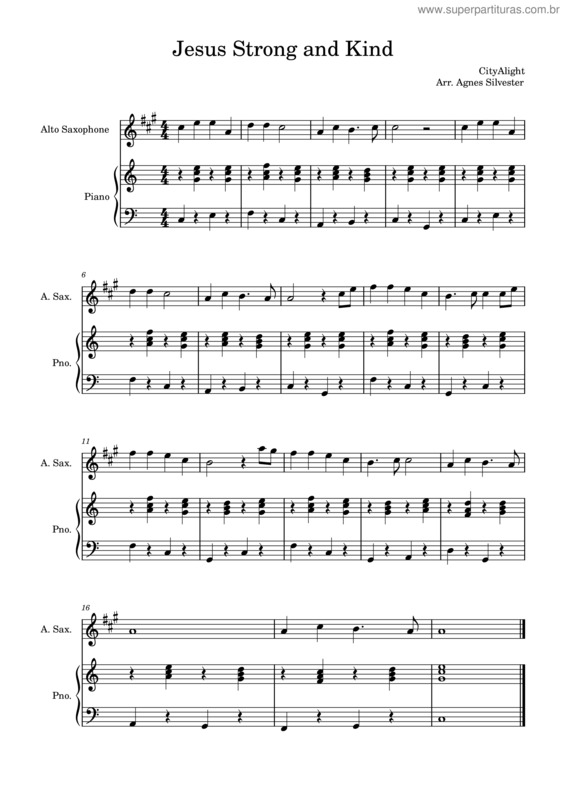 Partitura da música Jesus Strong And Kind