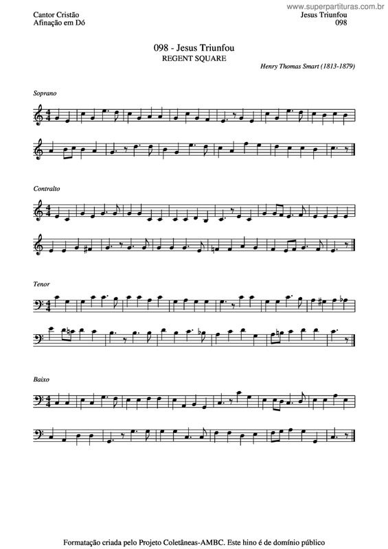 Partitura da música Jesus Triunfou v.2