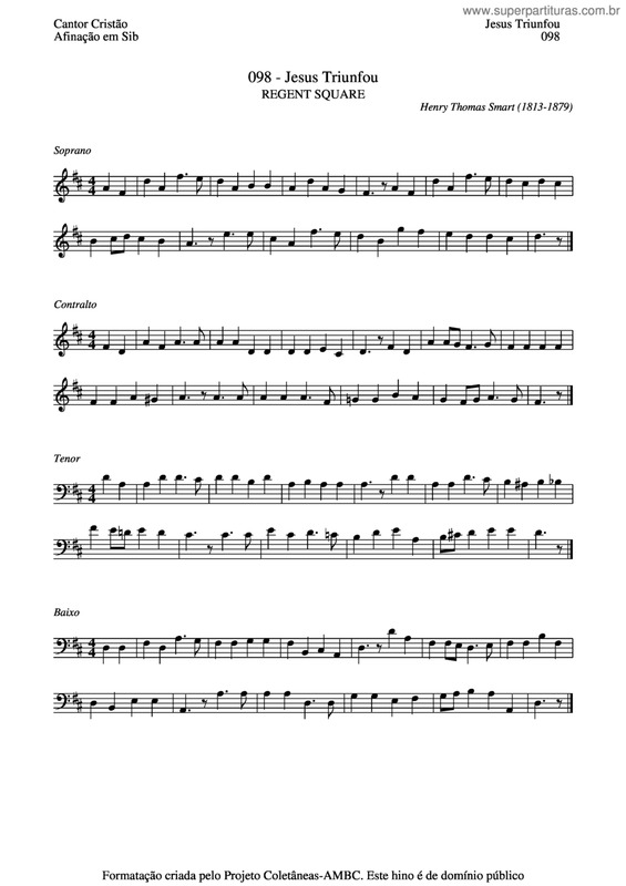 Partitura da música Jesus Triunfou v.3