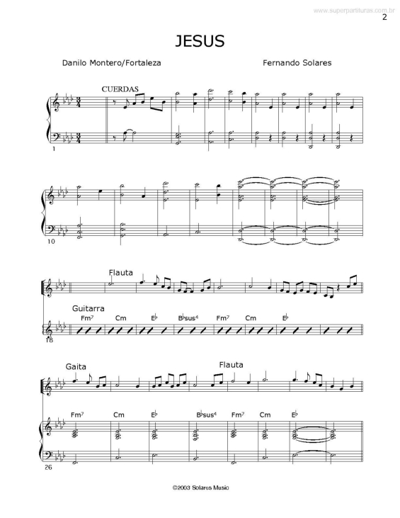 Partitura da música Jesus v.2