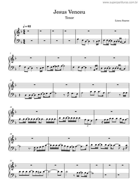 Partitura da música Jesus Venceu Tenor