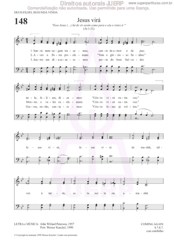 Partitura da música Jesus Virá - 148 HCC v.2