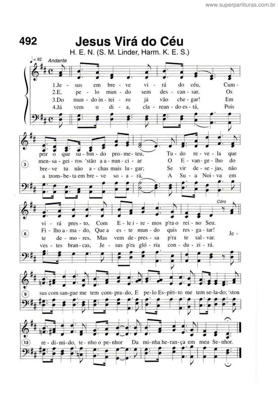 Partitura da música Jesus Virá Do Céu