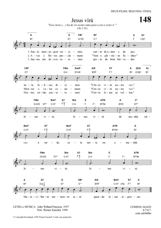 Partitura da música Jesus Virá