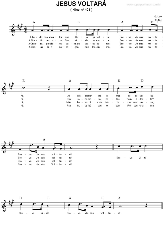 Partitura da música Jesus Voltará v.2