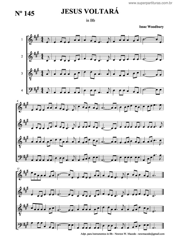 Partitura da música Jesus Voltará v.5