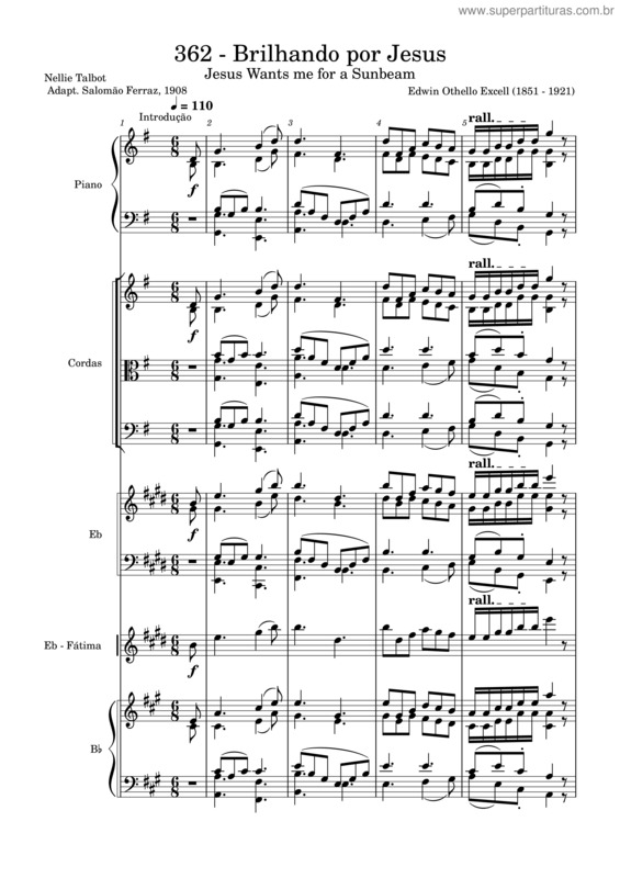 Partitura da música Jesus Wants Me For A Sunbeam / Hnc – 362 – Brilhando Por Jesus