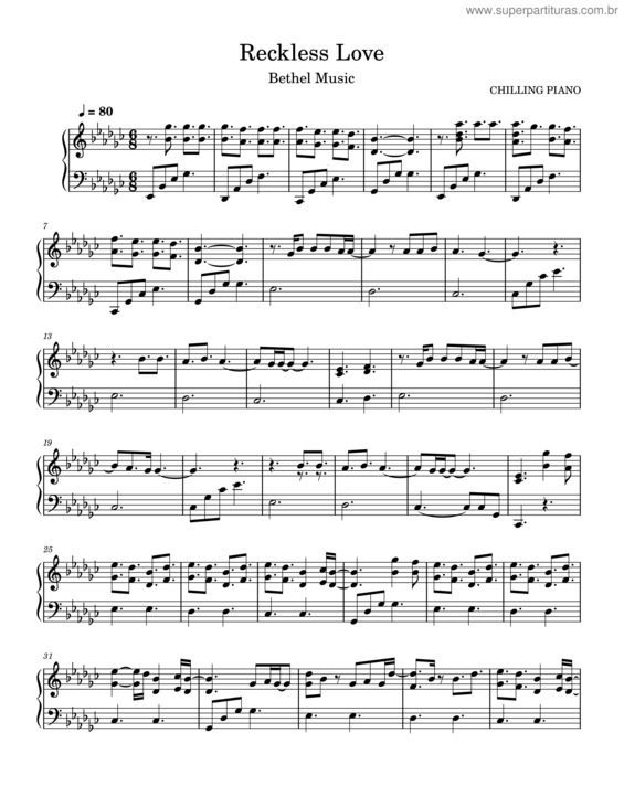 Partitura da música Jesus We Love You – Bethel Music Reckless Love