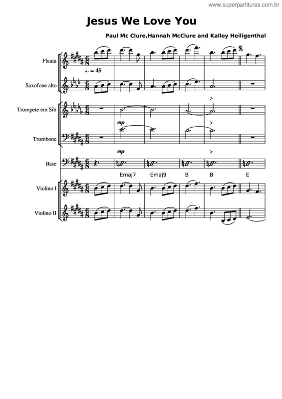 Partitura da música Jesus We Love You
