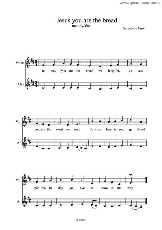 Partitura da música Jesus You Are The Bread
