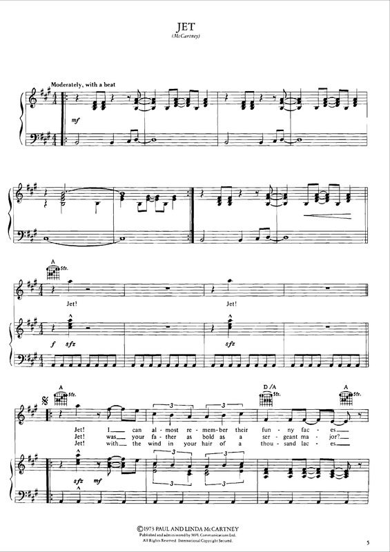 Partitura da música Jet v.2