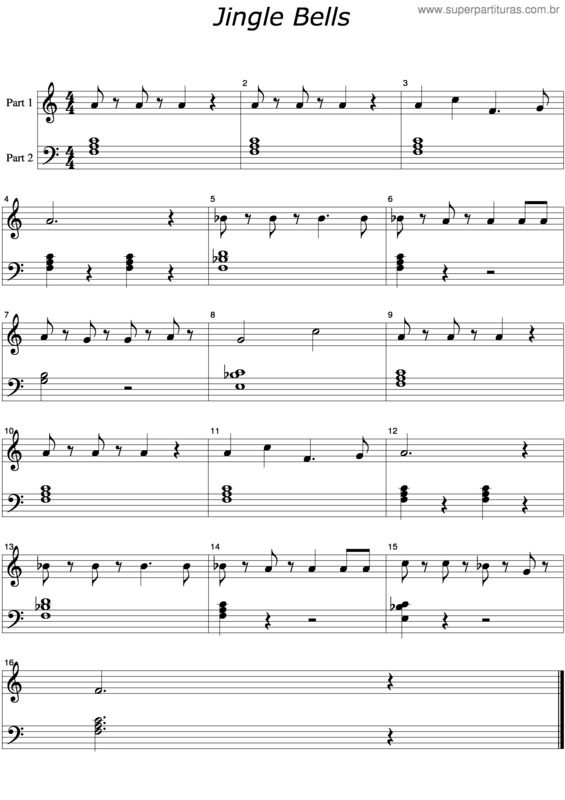 Partitura da música Jigle Bells v.2