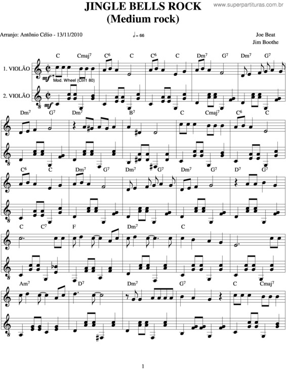 Super Partituras - Jingle Bells  (James Lord Pierpont), com cifra