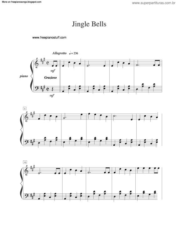 Partitura da música Jingle Bells v.12